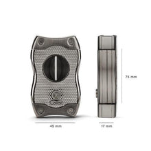 Colibri SV-Cut Cigar Cutter| Black/Chrome/Gunmetal/Rose Gold |Spring Loaded Release | Deep 7mm V Cut and up-to 3mm Straight Cut