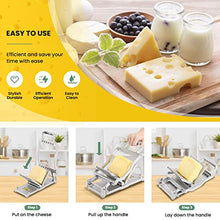 Huanyu Commercial Cheese Slicer with 1cm & 2cm Cutting Board Stainless Steel Cheese Cutter with Wire Multifunctional Wire Cutter for Cheese