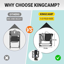 KingCamp Directors Chair Folding Camping Chairs for Adults with Side Table 23in Wide Seat for Garden Picnic Outdoor Supports up to 300LBS
