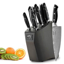 NANFANG BROTHERS Damascus Steel Knife Set 9pcs with Wooden Block Japanese Style Chef Knife Set Damascus VG10 Kitchen