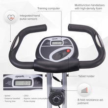 SportPlus Foldable Exercise Bike, Foldable with Backrest, Pulse Measurement, Training Programs, 24 Resistance Levels, Quiet and Maintenance-Free