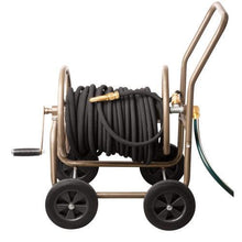 UPP All Metal 4-Wheel Garden Hose Reel Cart (with Protective Cover) | Can hold hose up to 60 m long I Hose Reel and Brass Hose